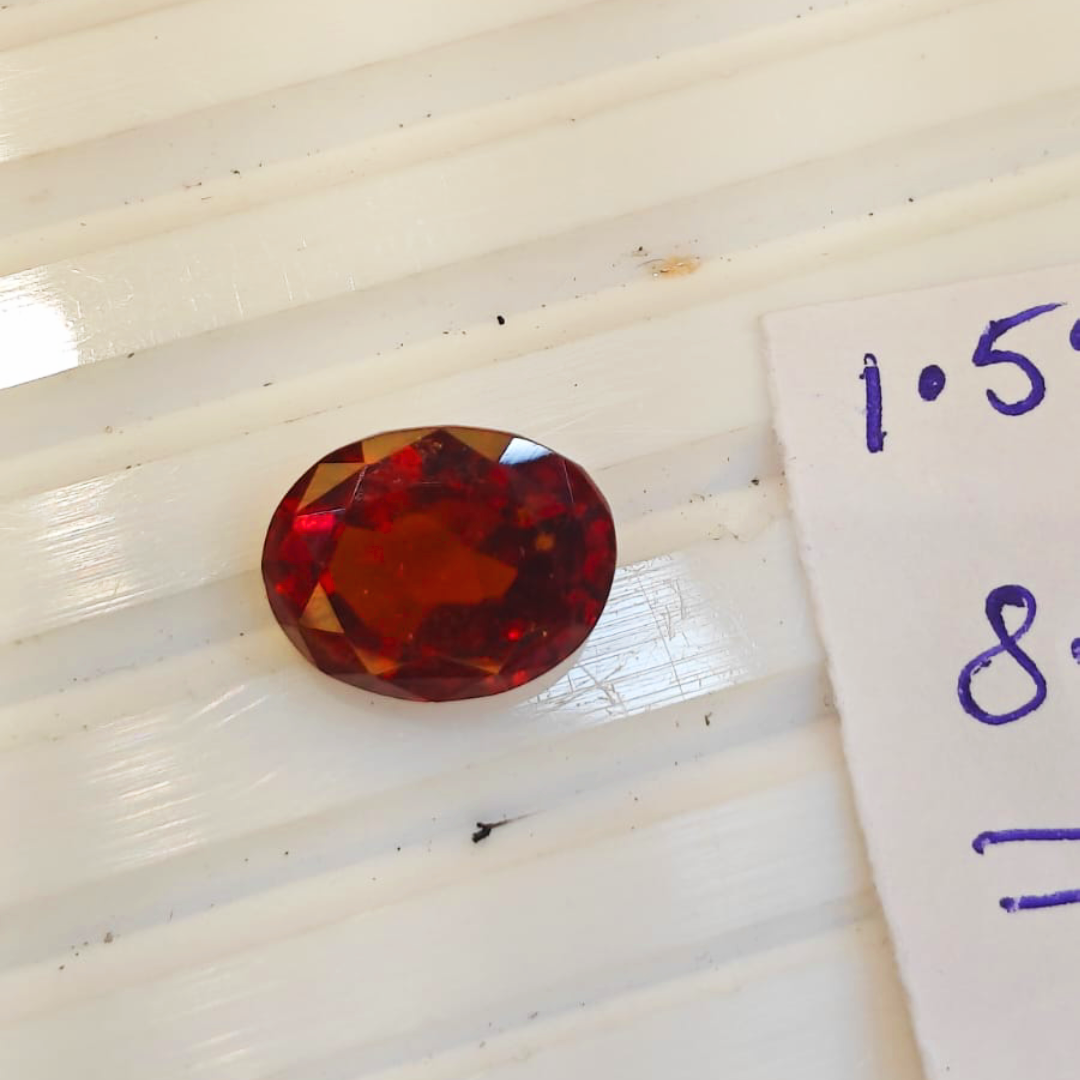 Certified Hessonite Gomed Stone - 1.54g & 8.47 Ratti