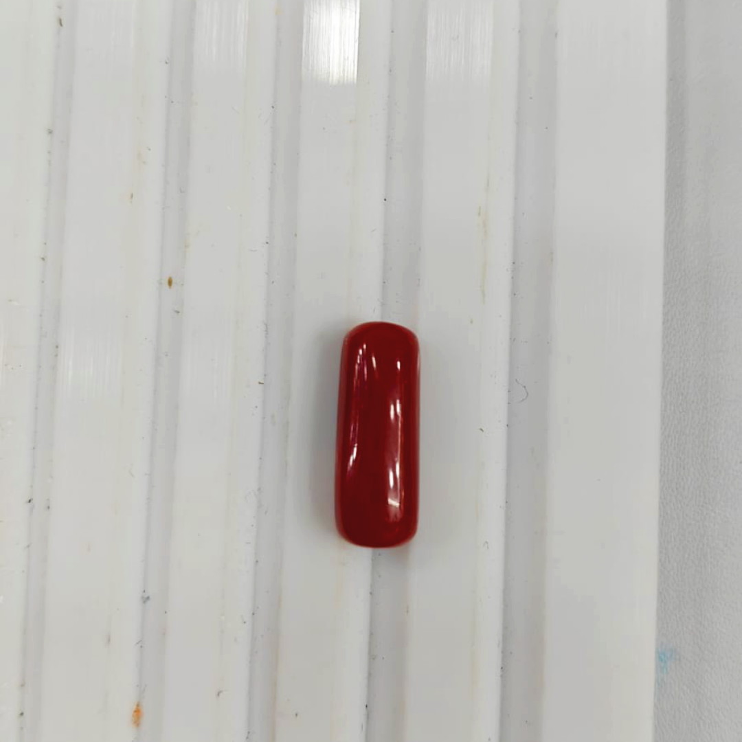 Certified Natural Red Coral Stone - 1.27g & 6.98 Ratti