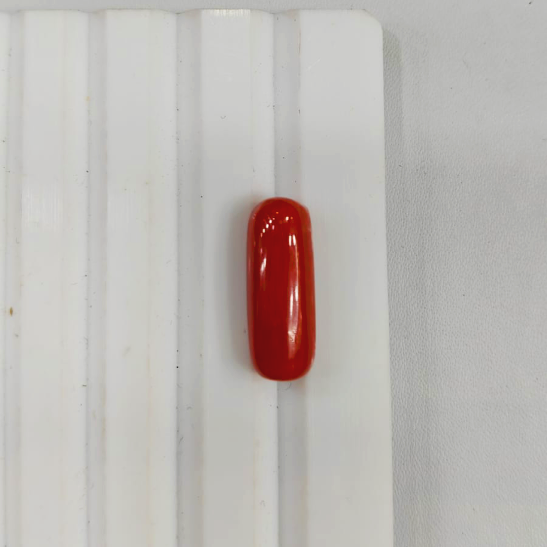 Genuine Natural Red Coral Stone - 1.54g & 8.47 Ratti