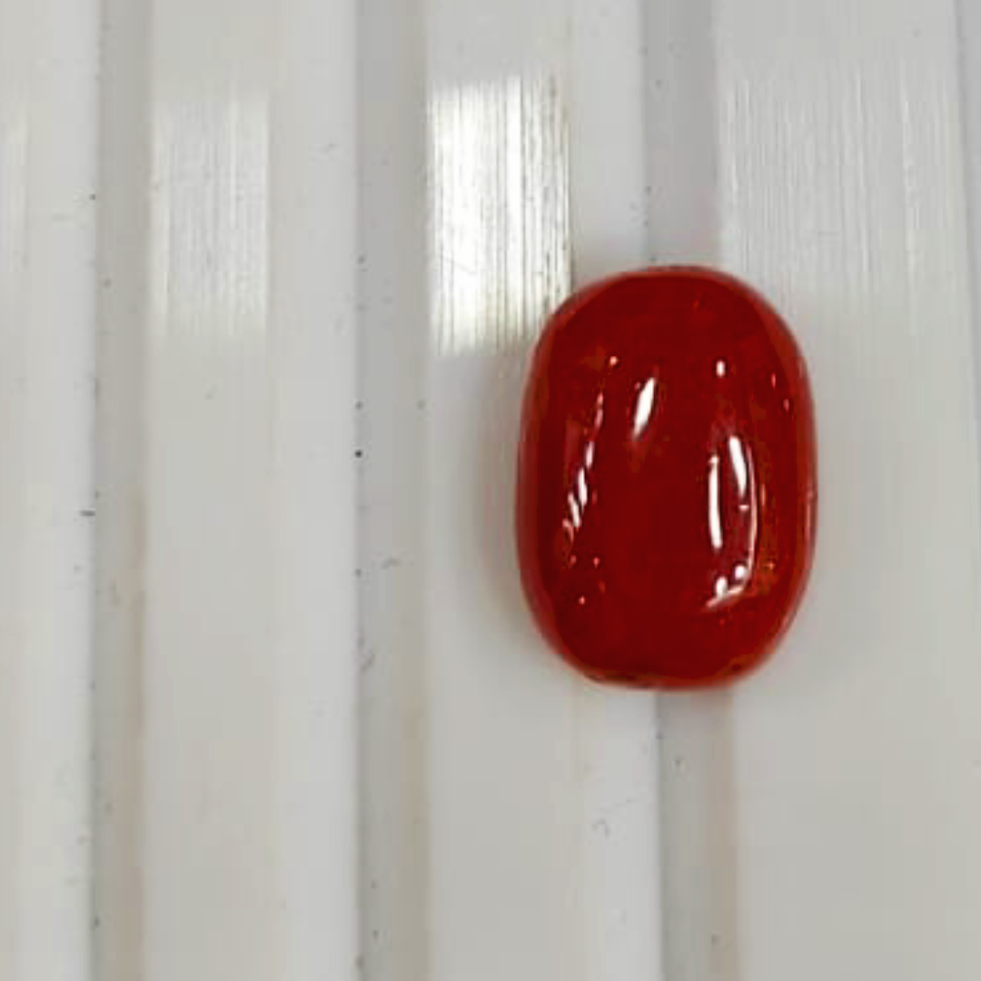 Natural Red Coral Gemstone - 1.28g & 7.04 Ratti
